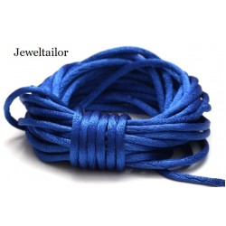 4-20 Metres Cobalt Blue Rattail Silky Satin Cord 2mm ~ Ideal For Kumihimo, Macrame, Braiding & Shamballa Designs ~ Craft Essentials